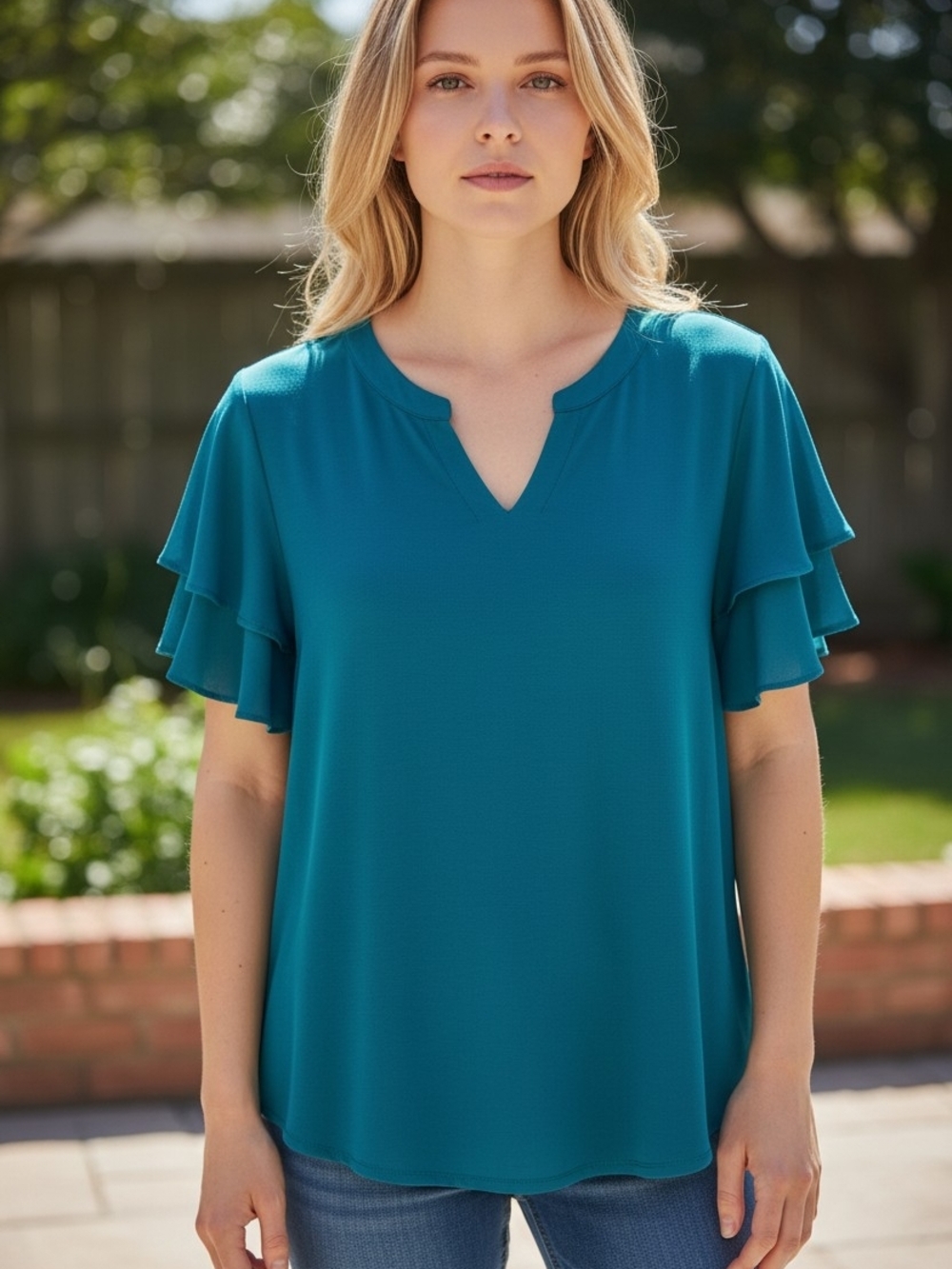 Prinstory Teal Women’s Summer Top - 2XL